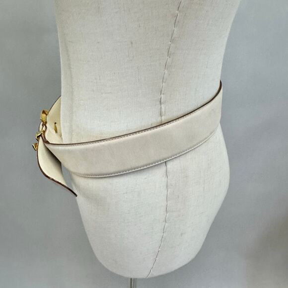 Paloma Picasso Signature "X" Beige Leather Belt Gold
Size Large L/80 Italy - Picture 10 of 16